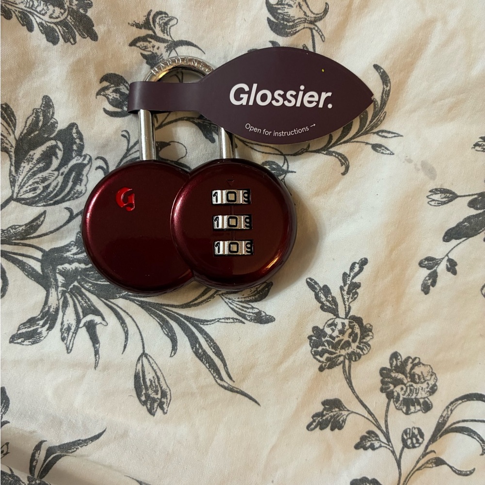 Glossier cherry travel lock padlock NWT